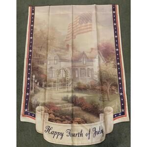 Vintage Thomas Kinkade Happy Fourth Of July - Garden / Yard flag
